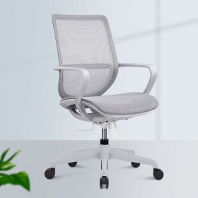 简约办公室职员椅舒适久坐椅子商务椅黑色靠背会议网椅电脑