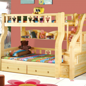 橡木升级版厂家特价直接批发-全实木现代环保中式儿童双层上下床