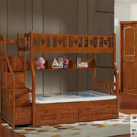 床 木质源批发 全实木上下床 来图 而且环保型家装建材卧室家具子