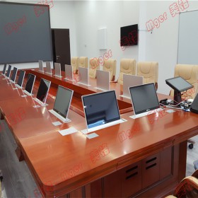 重庆市会议桌21.5寸超薄触屏升降器，无纸化会议系统超薄液晶屏升降器，触屏升降一体机