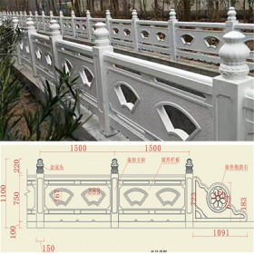 仿石栏杆 河道雕花护栏定制 水泥栏杆规格