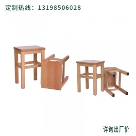 实木方凳餐桌凳餐厅凳餐椅简约橡木凳子简约凳成都高升医院家具养老院家具定制