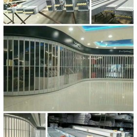 重庆 生产厂家 商场水晶卷帘门 铝合金PVC折叠门 透明门  弧形隐形门