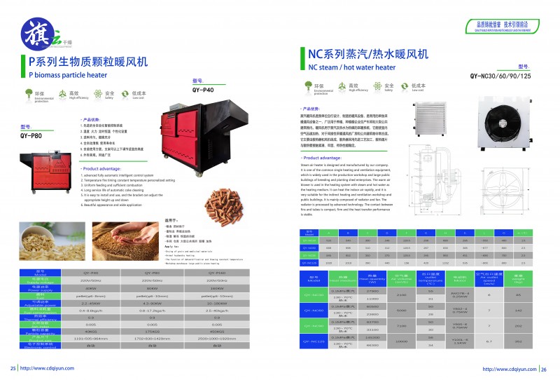 113中智旗云产品图册新  生物质暖风机  蒸汽水暖风机