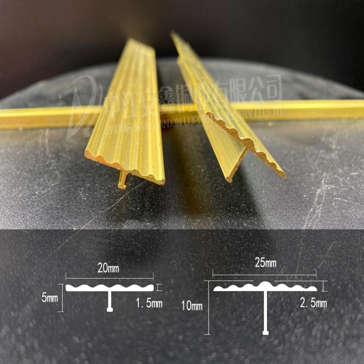 厂家批发梯步防滑铜条 T型铜条 楼梯防滑铜条 铜条定制