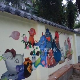 成都墙绘农家乐墙体彩绘 文化墙彩绘 外墙彩绘户外墙体彩绘