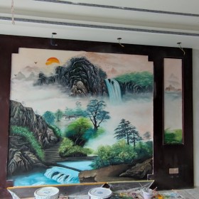 创意壁画墙体彩绘 手工绘制室内家装彩绘