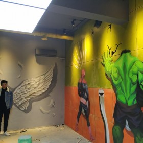 成都墙绘公司 创意3d墙绘立体画 保证墙绘质量