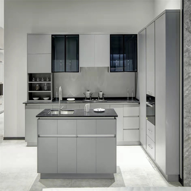 铝合金整体厨房橱柜 现代简约橱柜定制 全屋家具设计 全铝橱柜