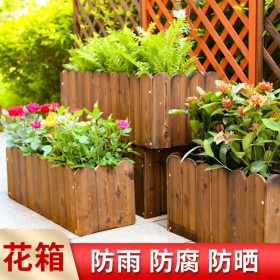 防腐木花箱设计定做   户外园林景观   落地式简约可移动花盆