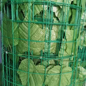 厂家批发绿叶包塑荷兰网 现货绿叶装饰网铁丝网养鸡鸭鹅围挡铁丝网