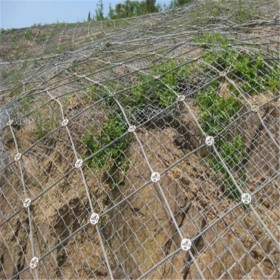 镀锌钢丝绳拦石网 公路山体边坡防护网 防落石菱形柔性防护网