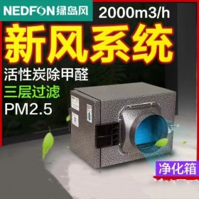 绿岛风PM2.5新风净化箱NJH12- D1除霾高效过滤箱活性碳滤网重庆四川成都