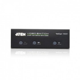 ATEN 宏正 VS0201 2进1出 2端口VGA视频切换器+音频功能 带遥控