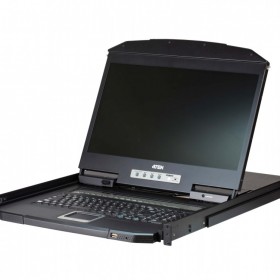 ATEN 宏正 四川总代理 CL3108NX 8端口短机身 PS/2-USB VGA 单滑轨宽屏幕LCD KVM 多电脑切换器