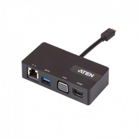 ATEN宏正 四川总代理 UH3232 扩展坞USB3.1外置显卡4K 雷电3 Type-c扩展底座