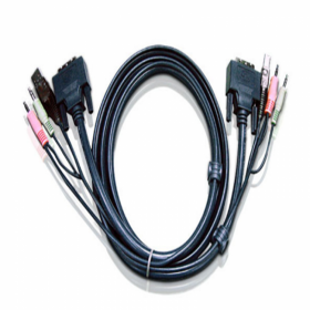 ATEN宏正 四川总代理 2L-7D05U 5M USB DVI-D Single Link专用切换器连接线