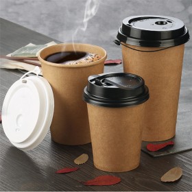 中空双层隔热纸杯 一次性咖啡纸杯定制 双层杯定制