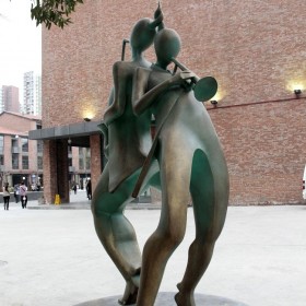 成都铜雕雕刻 公园广场景观人物铜雕定做 墨道环境