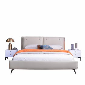 极简轻奢1.5米1.8米卧室真皮软床成都厂家直销