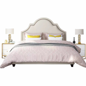 美式轻奢品质绒布纳帕皮卧室双人软床成都家具