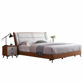 沙发软床源头工厂现代极简轻奢科技布1.8米双人布艺床美奢漫家具