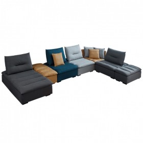 美奢漫现代简约北欧风模块移动组合沙发大小户型免洗科技布沙发客厅家具