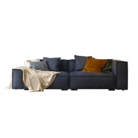 设计师意式极简布艺沙发客厅现代轻奢大小户型北欧棉麻科技布豆腐块沙发