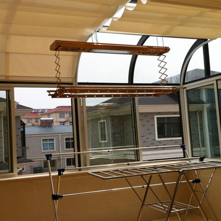 阳台玻璃采光顶DTS折叠式天棚帘 采光电动遮阳天棚帘厂家定制安装