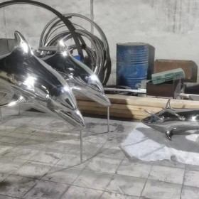 201/304/316/镀锌板加工 镜面不锈钢海豚雕塑/园林景观工程