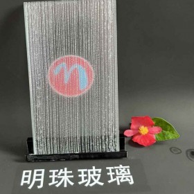 厂家供应银丝艺术夹丝玻璃 工艺夹绢玻璃加工定制广州