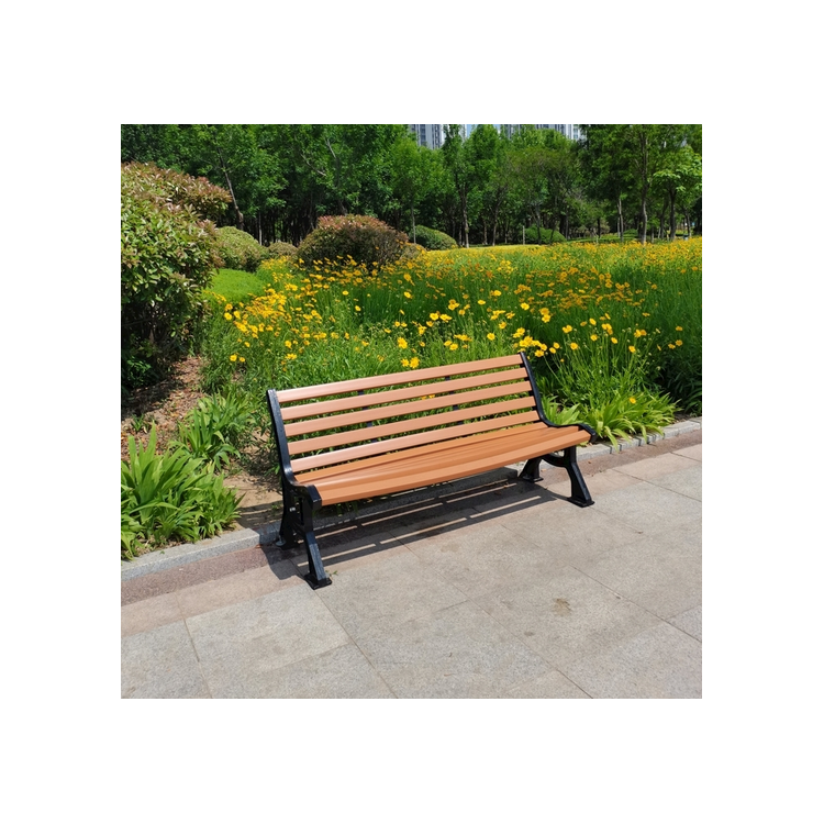 市政公园休闲椅 小区广场靠背长椅 铸铝实木座椅定制