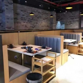 成都沙发定制厂家 汉堡店靠墙桌椅 奶茶店咖啡厅桌椅组合