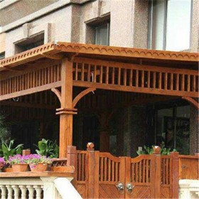 四川防腐木阳台打造 适用于庭院入户花园 耐磨防腐 仿古设计 中式风格 可定制