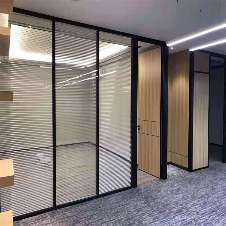 办公室双玻百叶玻璃隔断 铝合金调光雾化隔墙 支持定制