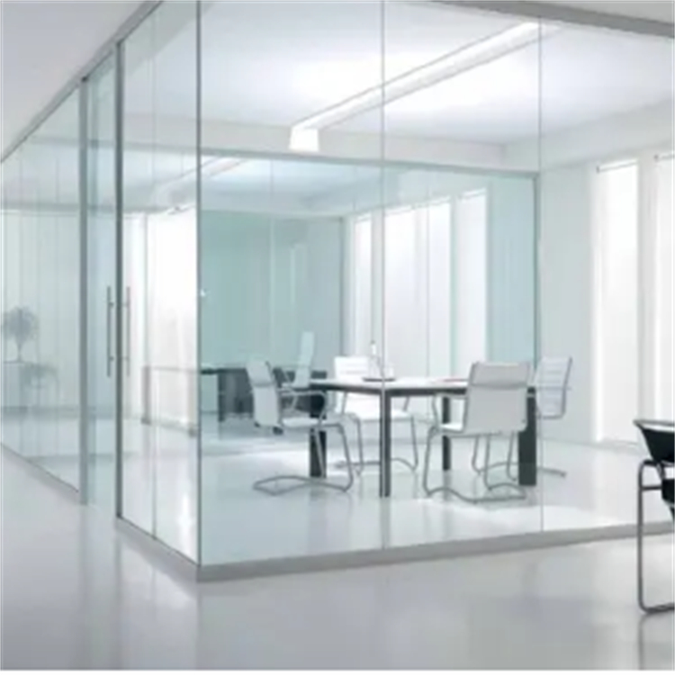 铝合金单玻钢化防火透明玻璃办公室屏风隔音间板高隔断墙 欣博泰