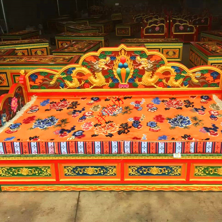 藏式家具红椿木藏床 定制实木床 实木家具价格 藏式床