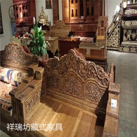 藏式家具实木床藏式套件实木家具藏式木质沙发茶几成都藏式家具厂