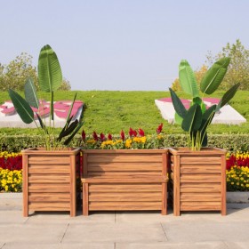 铝合金花箱 道路护栏  小区公园 可定制 组合实木种植花槽