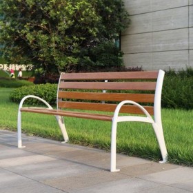 欧式公园椅子 不锈钢公园长椅 室外板凳长椅 户外弧形坐凳 小区休闲木椅