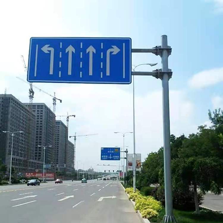 交通标志牌杆道路指示牌立杆标识立柱L八角杆F单悬臂定制