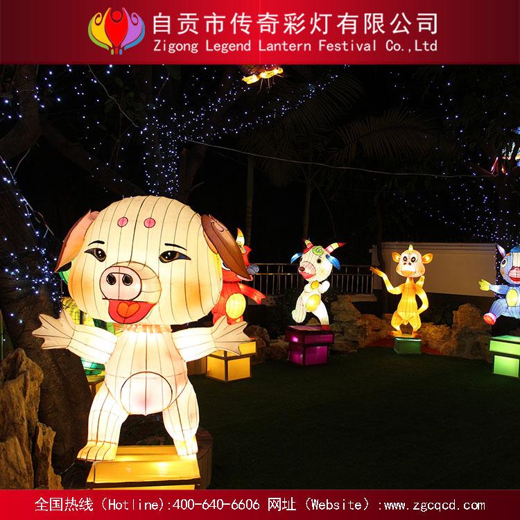 春节生肖主题动物造型花灯、户外装饰彩灯