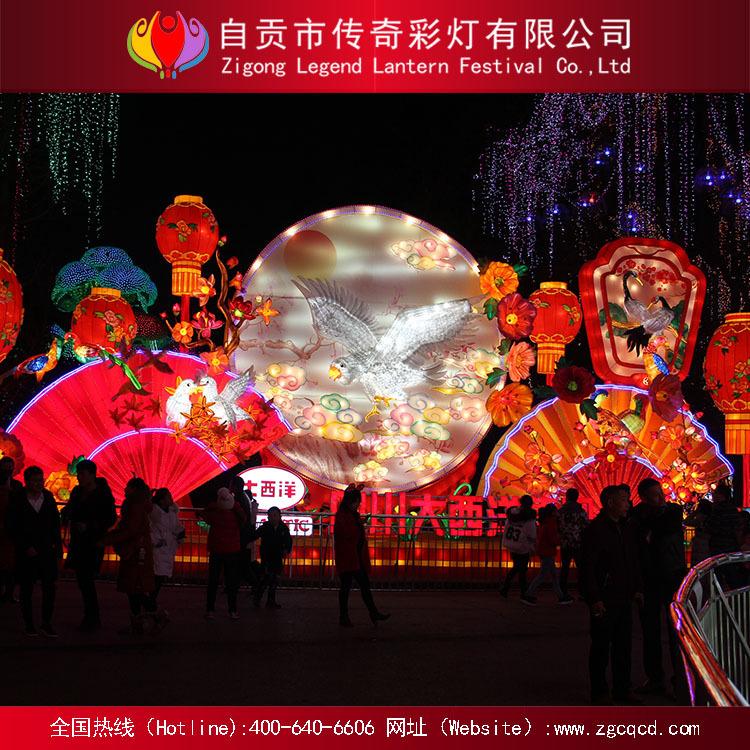自贡传统中秋国庆春节元宵花灯展 户外防水彩灯 来图设计定制