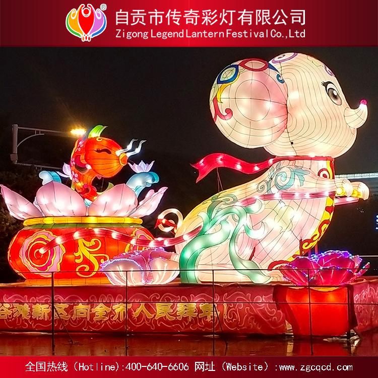春节元宵传统户外灯会传统自贡灯展生肖主题动物灯来图定制