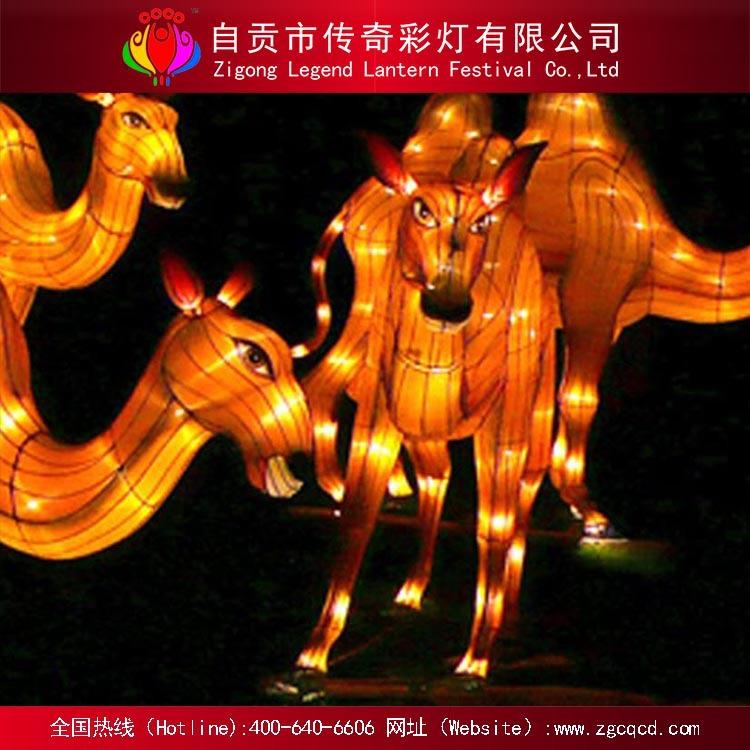 自贡厂家设计制作安装户外灯展动物织布骆驼灯组
