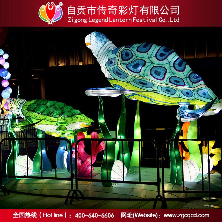 海龟创意彩灯春节灯会 动漫卡通 丝绸灯笼