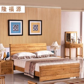 香柏木1.8m双人床全实木床又生产儿童环保卧室家具隆福源厂家直销