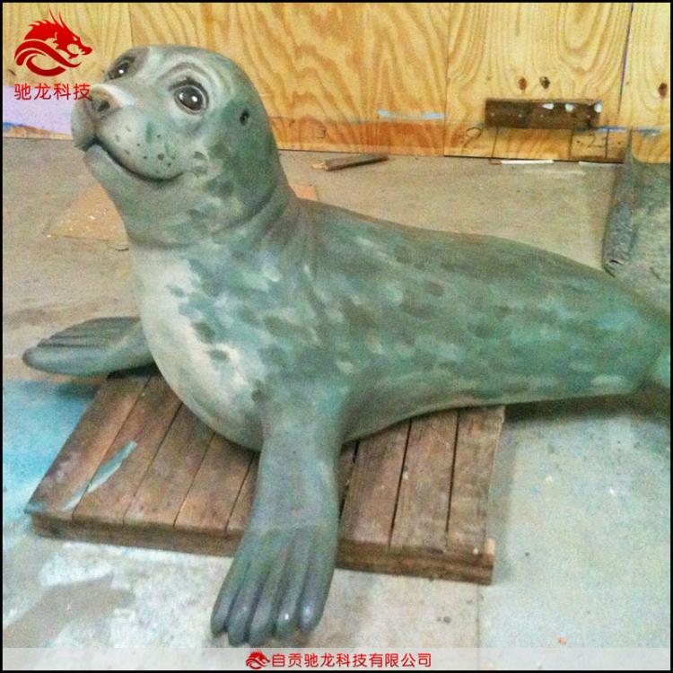 泡沫雕塑制作海豹海狮雕塑美陈模型景区博物馆可动海洋动物模型定制美陈装置