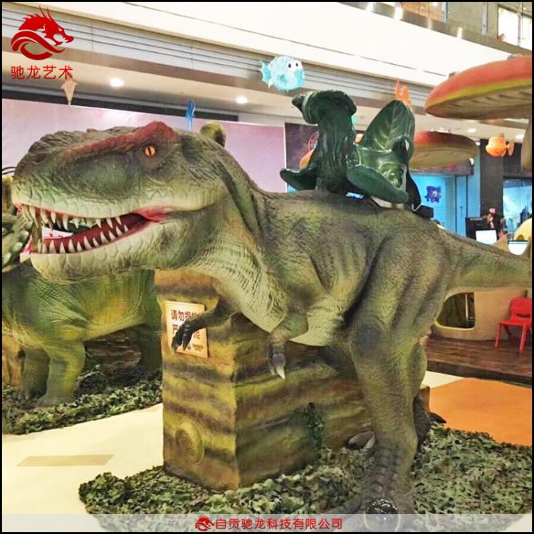 儿童乘骑恐龙商场超市大型仿真可骑恐龙拍照模型电动恐龙模型制作公司