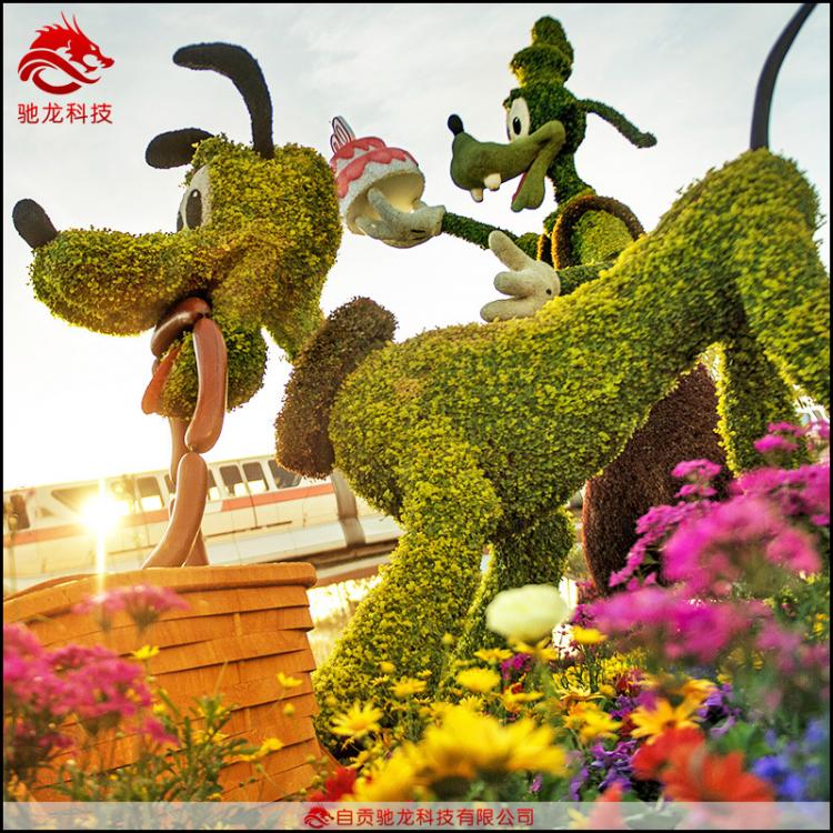 绿雕花堆定制厂家动物造型草雕重庆市政景观工程五色草真植物雕塑